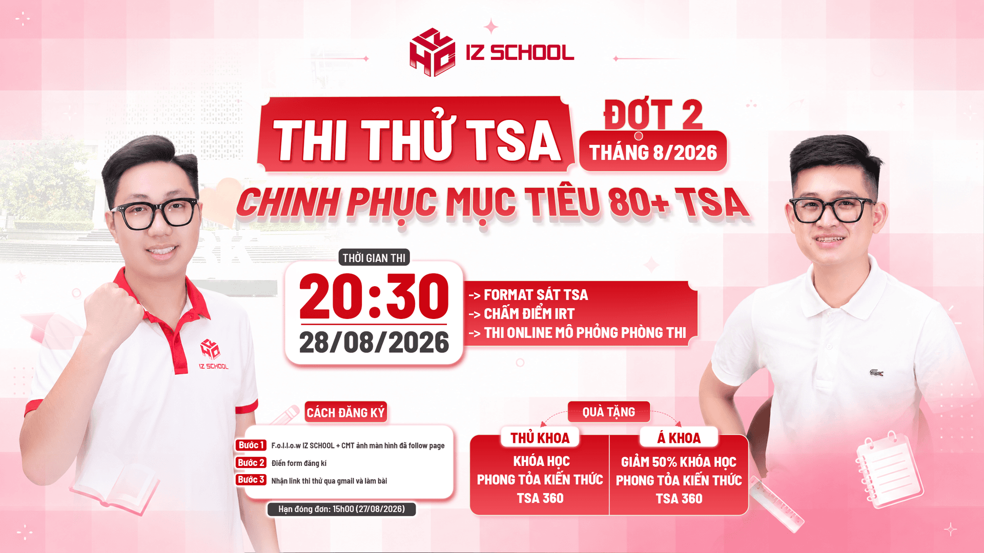 THI THỬ TSA ĐỢT 2 THÁNG 8/2026: TEST LẠI NĂNG LỰC, CHINH PHỤC MỤC TIÊU 80+